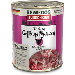 Bewital Dog Fleischkost mit Geflügelherzen für erwachsene Hunde getreidefrei 800 g - 800 g – Bild 1 von 2
