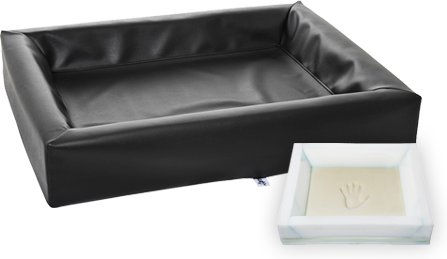 Bia Ortho Hundebett orthopädisch aus Kunstleder Schwarz 60 x 70 x 15 cm – Bild 1 von 4