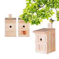 Produktbild von BigDean 3er Set Meisenkasten aus Massivholz für Wildvögel Braun 27x17x17cm
