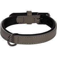 Produktbild von BINTI Hundehalsband Flamingo Grau aus Leder XS/S 24/30cm 15mm