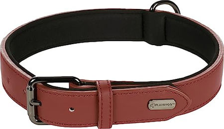 BINTI Hundehalsband Flamingo Rot aus Leder Größe XL 47/57cm 30mm – Bild 1 von 2