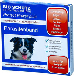 Bio Schutz Parasitenband Protect Power Plus Halsband für Hunde gegen Zecken und Milben Schwarz - 1 Stk. – Bild 1 von 5