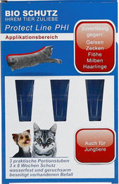 Bio Schutz Protect Line PHI Spot-On für Katzen und kleine Hunde gegen Zecken, Flöhe und Milben 3x2ml - 3 x 2 ml – Bild 1 von 5