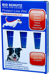 Bio Schutz Protect Line PHI Spot-On gegen Flöhe, Zecken und Milben für Hunde 15 ml - 3 x 5 ml – Bild 1 von 6