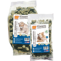 Produktbild von Biofood 3 in 1 Bio Funktionssnack Kekse gegen Floh und Zecke für Hunde glutenfrei vegan 500 Gramm