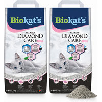 Produktbild von Biokat's Diamond Fresh Katzenklumpstreu Babypuder 2 x 8 L