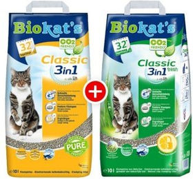 Produktbild von Biokat's Klumpstreu Probierpaket mit 2 Sorten für Katzen - 2 x 10 l