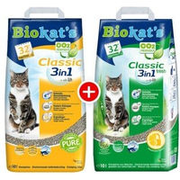Produktbild von Biokat's Klumpstreu Probierpaket mit 2 Sorten für Katzen - 2 x 10 l