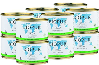 BIOPUR Bio Hundefutter Nassfutter Rind für Welpen glutenfrei 12x400g - 12 x 400 g – Bild 1 von 2