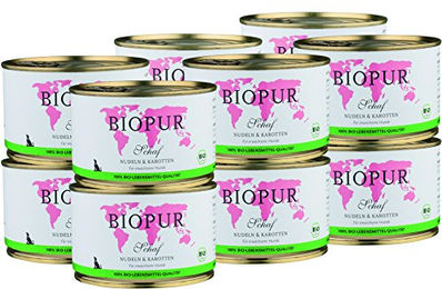 BIOPUR Bio Hundefutter Schaf mit Nudeln und Karotten 12x400g - 12 x 400 g – Bild 1 von 2