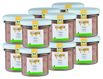 BIOPUR Bio Katzenfutter Huhn und Reis 12x100g - 12 x 100 g – Bild 1 von 2