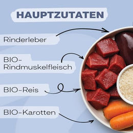 BIOPUR Bio Leberdiät Hundefutter Getreidefreies Bio Nassfutter für Hunde 6 x 400g - 6 x 400 g – Bild 1 von 2