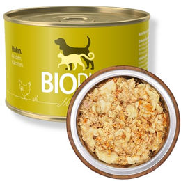 BIOPUR Premium Bio Hundefutter Huhn mit Nudeln und Karotten Adult Nassfutter Stückchen in Sauce 12x400 g - 12 x 400 g – Bild 1 von 4
