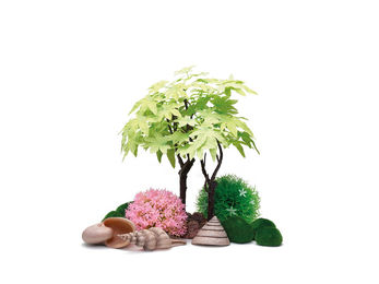 Produktbild von biOrb Decor Set 30L Sommer Aquariendekoration mit künstlichen Wasserpflanzen Wurzeln und Steinen für Süßwasser und Meerwasser - 30 l