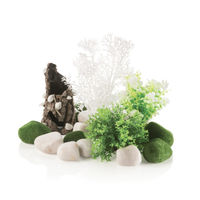 Produktbild von biOrb Decor Set Fairytales Aquariendekoration mit künstlichen Wasserpflanzen Wurzeln und Steinen für Süßwasser und Meerwasser