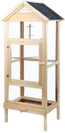 Bird Dream Holzvoliere für Vögel aus Naturholz mit Bitumen-Dach 46x63x160 cm – Bild 1 von 3