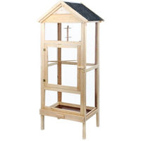Produktbild von Bird Dream Holzvoliere für Vögel aus Naturholz mit Bitumen-Dach 46x63x160 cm