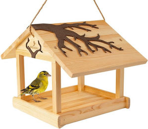 BIRDSOUL Vogelhaus Forest XXL aus Holz in Natur Braun mit wasserableitendem Design – Bild 1 von 5