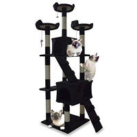 Produktbild von Bituxx Katzen Kratzbaum XL Schwarz mit Sisal Kratzsäule 170 cm