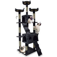 Produktbild von Bituxx Katzenkratzbaum XL Dunkelgrau mit Pfote aus Sisal und Plüsch 170 cm