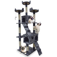 Produktbild von Bituxx Katzenkratzbaum XL Hellgrau mit Pfote und Sisal 170cm