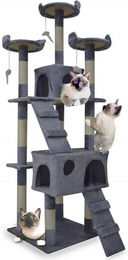 Bituxx Kratzbaum XL für Katzen in Grau mit Sisal – Bild 1 von 2