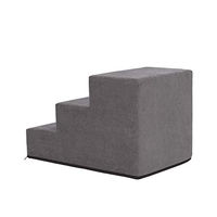 Produktbild von Bjird Haustiertreppe mit 3 Stufen für Hunde und Katzen Antirutsch und Gelenkschonend Grau 50 x 30 x 30 cm