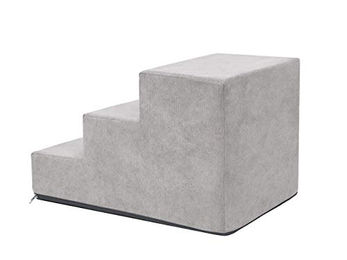 Bjird Haustiertreppe mit 3 Stufen für Hunde und Katzen Antirutsch und Gelenkschonend Grau 50 x 30 x 30 cm – Bild 1 von 4