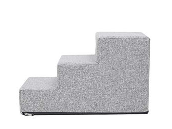 Bjird Haustiertreppe mit 3 Stufen für kleine Hunde und Katzen, Antirutsch und Öko-Tex zertifiziert, Grau, 50 x 30 x 30 cm – Bild 1 von 4