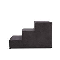 Produktbild von Bjird Haustiertreppe mit 3 Stufen für kleine Hunde und Katzen Schwarz Öko-Tex zertifiziert 50 x 30 x 30 cm