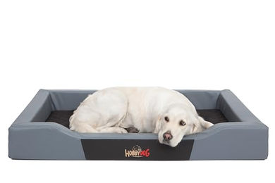 Bjird Hundebett Deluxe aus Kunstleder in Grau Größe S mit abnehmbarem Bezug – Bild 1 von 9