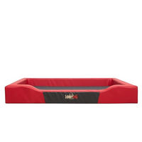 Produktbild von Bjird Hundebett Deluxe aus Kunstleder in Rot Größe S mit abnehmbarem und waschbarem Bezug
