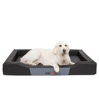 Produktbild von Bjird Hundebett Deluxe aus Kunstleder in Schwarz Größe S mit abnehmbarem Bezug