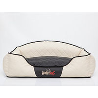 Produktbild von Bjird Hundebett Elite aus Kunstleder in Beige Größe S mit allergikerfreundlichem OEKO-TEX Bezug