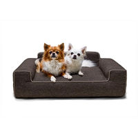 Produktbild von Bjird Hundebett Glamour New Hundekissen für kleine mittelgroße und große Hunde Braun Größe M 78 x 53 cm