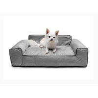 Produktbild von Bjird Hundebett Glamour New Hundekissen Grau M 78 x 53 cm mit abnehmbarem und waschbarem Bezug