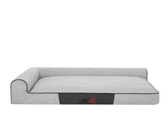 Bjird Hundebett Hundekissen in Grau mit abnehmbarem Bezug Größe S 80 x 53 x 18 cm aus Kunstleder – Bild 1 von 9