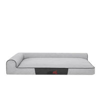 Produktbild von Bjird Hundebett Hundekissen in Grau mit abnehmbarem Bezug Größe S 80 x 53 x 18 cm aus Kunstleder