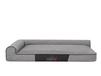 Bjird Hundebett Hypoallergen Hundekissen aus Kunstleder Grau Größe S 80 x 53 x 18 cm – Bild 1 von 9