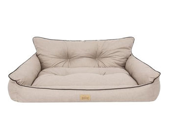Bjird Hundebett Joker Gesteppt für kleine mittelgroße und große Hunde in Beige aus Kunstleinen Größe S 64 x 49 cm – Bild 1 von 8