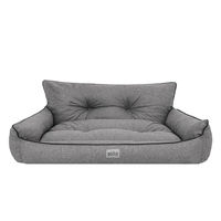 Produktbild von Bjird Hundebett Joker Gesteppt Hundekissen aus Kunstleder in Grau Größe S 64 x 49 cm