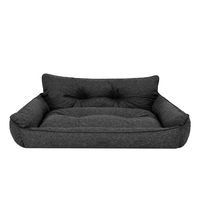 Produktbild von Bjird Hundebett Joker Gesteppt Hundekissen aus Kunstleder Schwarz Größe S 64 x 49 cm