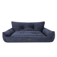 Produktbild von Bjird Hundebett Joker Gesteppt Hundekissen für kleine mittelgroße und große Hunde Navyblau Größe S 64 x 49 cm