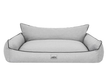 Bjird Hundebett Joker Hundekorb aus Kunstleder in Grau Größe S 64 x 49 cm hypoallergen und waschbar – Bild 1 von 8