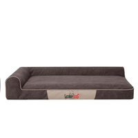 Produktbild von Bjird Hundebett S Braun Hypoallergen aus Kunstleder mit abnehmbarem Bezug 80 x 53 x 18 cm