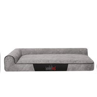 Produktbild von Bjird Hundebett S in Asche Grau mit abnehmbarem Bezug aus Kunstleder und hypoallergenen Eigenschaften für kleine bis große Hunde 80 x 53 x 18 cm