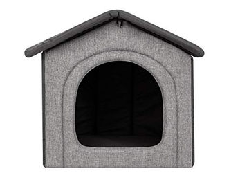 Bjird Hundehütte und Katzenhöhle für mittelgroße Hunde und Katzen mit herausnehmbarem Dach Hellgrau Graphit 52 x 46 x 53 cm – Bild 1 von 3