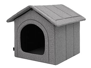 Bjird Hundehütte und Katzenhöhle mit herausnehmbarem Dach für kleine Hunde und Katzen in Graphit 38 x 32 x 38 cm – Bild 1 von 7