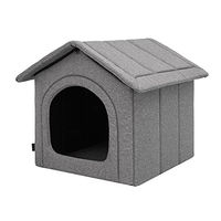 Produktbild von Bjird Hundehütte und Katzenhöhle mit herausnehmbarem Dach für kleine Hunde und Katzen in Graphit 38 x 32 x 38 cm