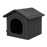 Produktbild von Bjird Hundehütte und Katzenhöhle mit herausnehmbarem Dach für kleine Hunde und Katzen Schwarz 38 x 32 x 38 cm